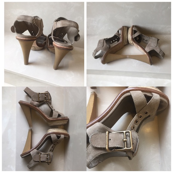 Burberry suede leather espadrille heels Sz Euro 40 - Picture 3 of 4